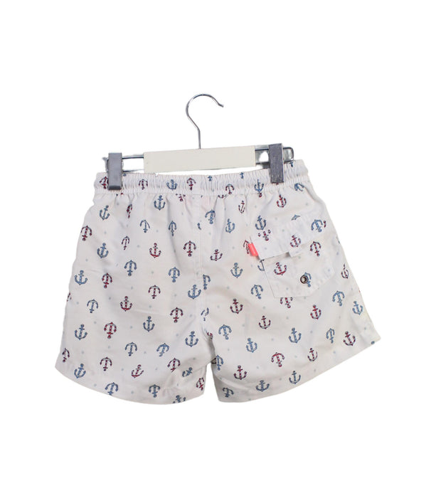 A White Swim Shorts from Sunuva in size 6T for boy. (Back View)