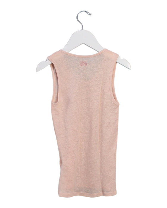 A Pink Sleeveless Tops from Bonton in size 6T for girl. (Back View)