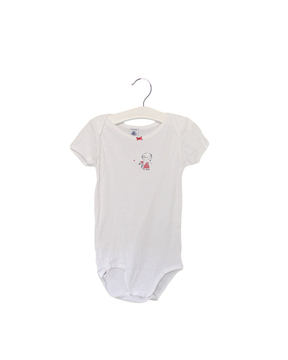 A White Short Sleeve Bodysuits from Petit Bateau in size 18-24M for girl. (Front View)