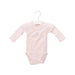 A Pink Long Sleeve Bodysuits from Petit Bateau in size 0-3M for girl. (Front View)