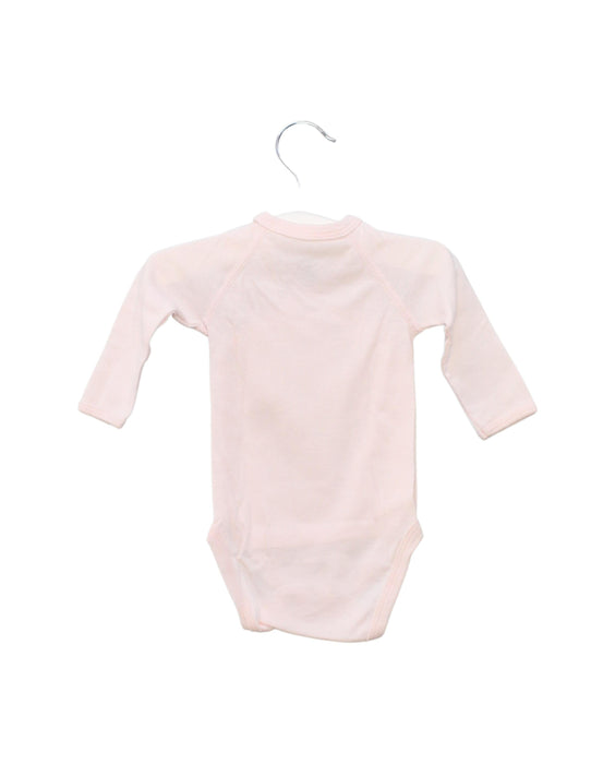 A Pink Long Sleeve Bodysuits from Petit Bateau in size 0-3M for girl. (Back View)