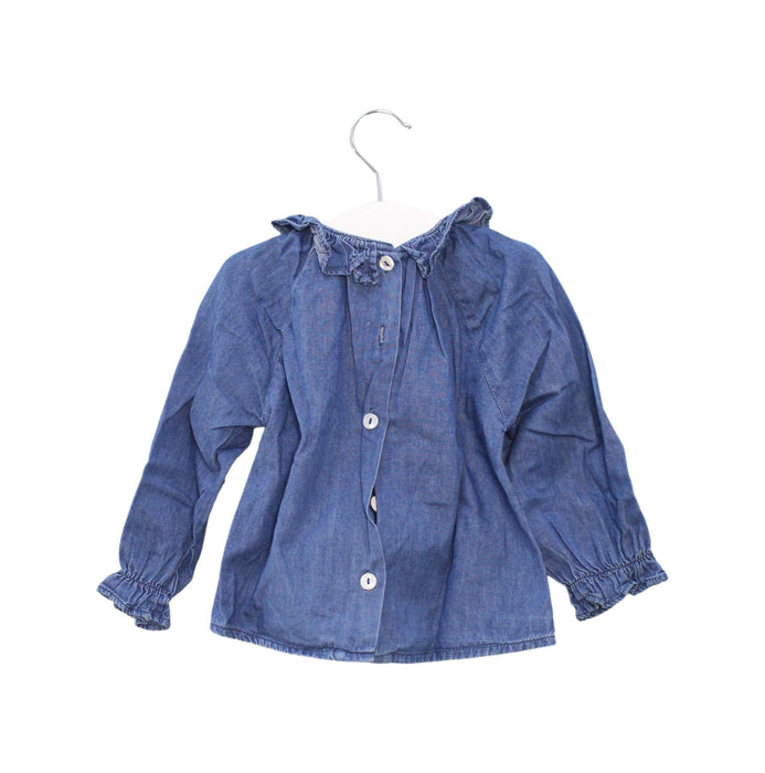 A Blue Long Sleeve Tops from Louis Louise in size 12-18M for girl. (Back View)