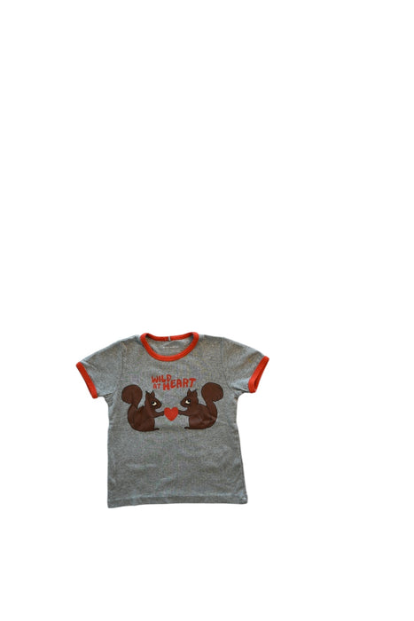 A Grey Short Sleeve T Shirts from Mini Rodini in size 5T for girl. (Front View)