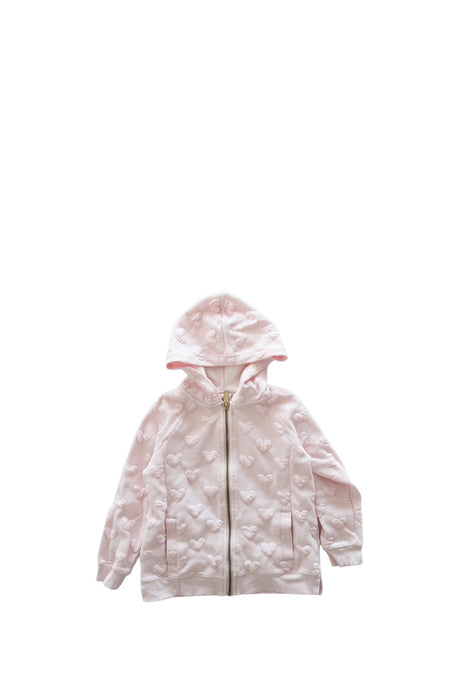 A Pink Zippered Sweatshirts from Seed in size 5T for girl. (Front View)