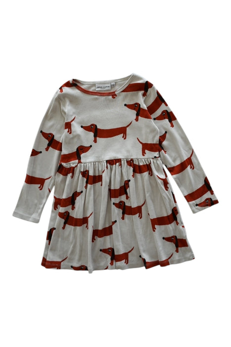 A White Long Sleeve Dresses from Mini Rodini in size 6T for girl. (Front View)
