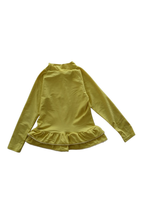 A Yellow Rash Guards from Seed in size 6T for girl. (Back View)