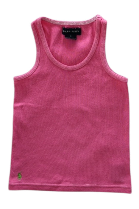 A Pink Sleeveless Tops from Ralph Lauren in size 6T for girl. (Front View)