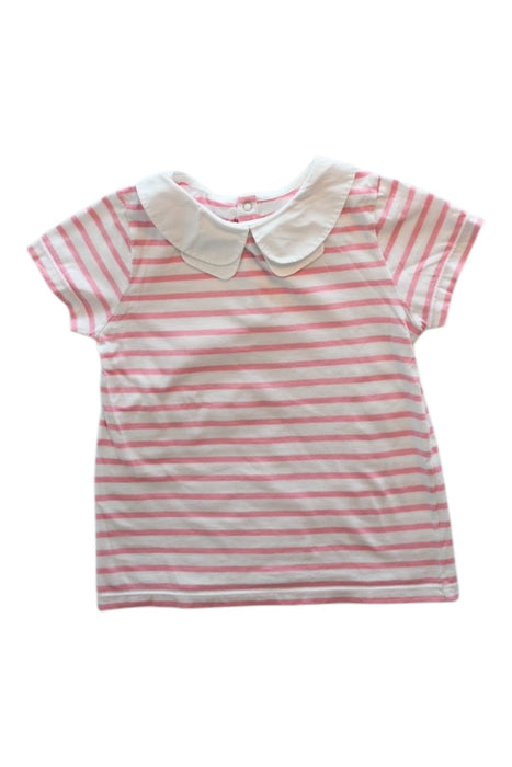 A Pink Short Sleeve Tops from Jacadi in size 6T for girl. (Front View)