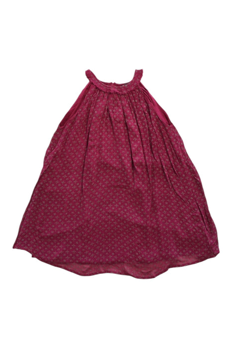 A Burgundy Sleeveless Dresses from Velveteen in size 4T for girl. (Front View)