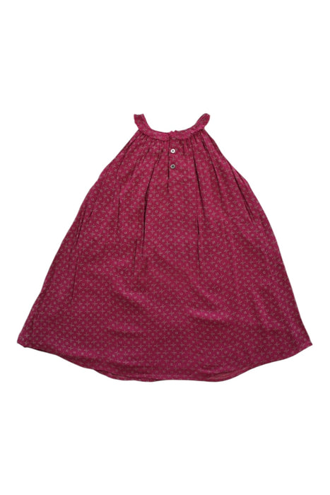 A Burgundy Sleeveless Dresses from Velveteen in size 4T for girl. (Back View)