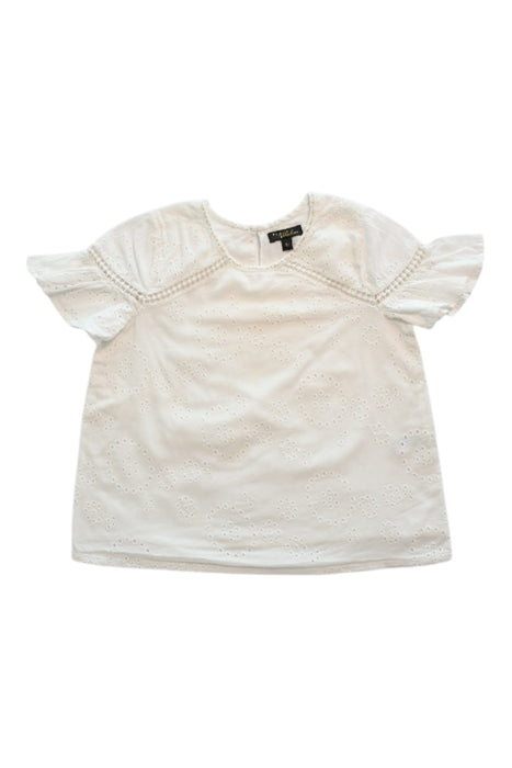 A White Short Sleeve Tops from Velveteen in size 6T for girl. (Front View)