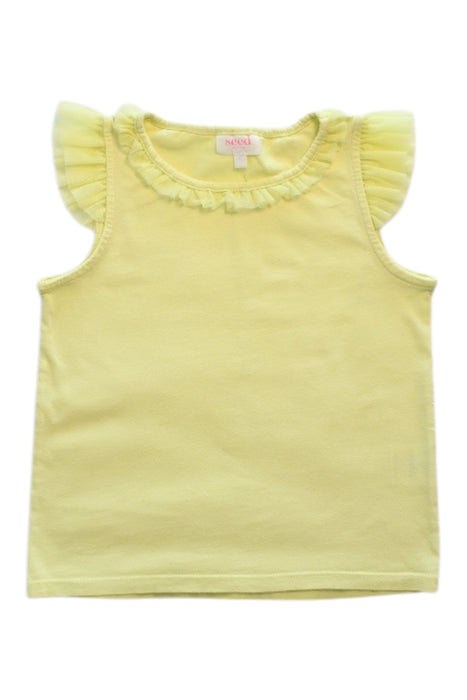 A Yellow Sleeveless Tops from Seed in size 6T for girl. (Front View)