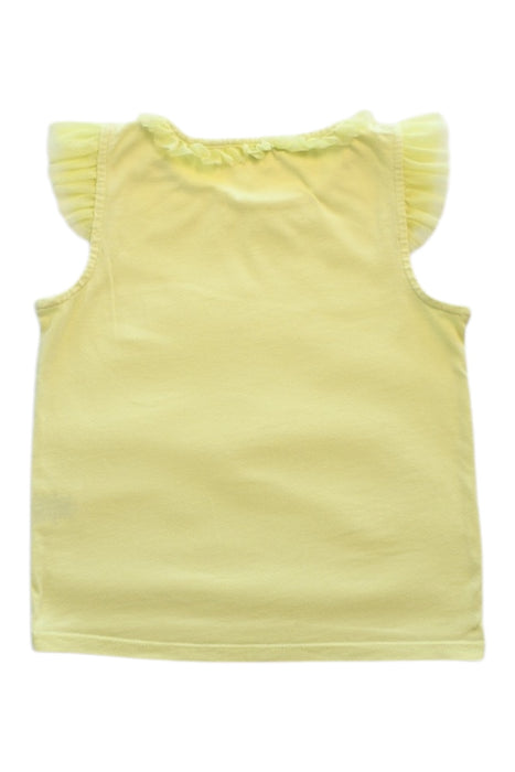 A Yellow Sleeveless Tops from Seed in size 6T for girl. (Back View)