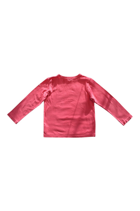 A Pink Long Sleeve T Shirts from Miki House in size 6T for girl. (Back View)