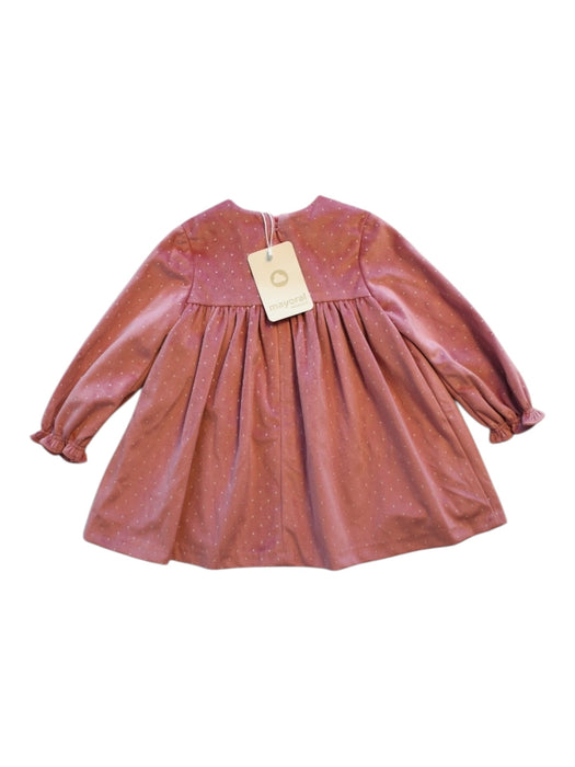 A Pink Long Sleeve Dresses from Mayoral in size 12-18M for girl. (Back View)