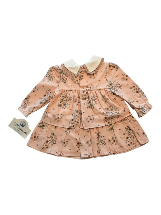 A Peach Long Sleeve Dresses from Miranda in size 12-18M for girl. (Back View)