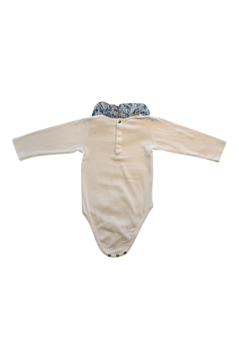 A White Long Sleeve Bodysuits from Jacadi in size 6-12M for girl. (Back View)