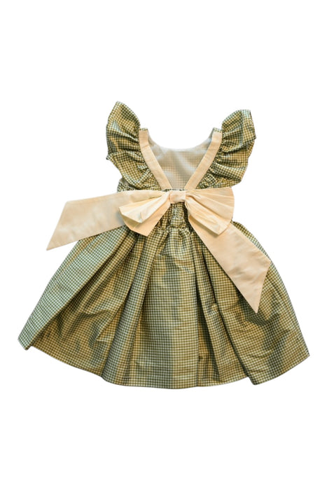 A Green Sleeveless Dresses from Bella Bliss in size 4T for girl. (Back View)
