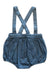 A Blue Overall Shorts from Jacadi in size 6-12M for boy. (Back View)