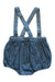 A Blue Overall Shorts from Jacadi in size 6-12M for boy. (Back View)