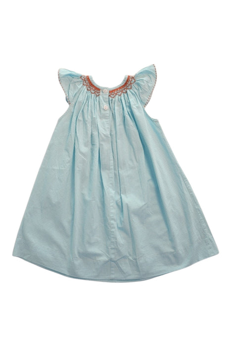 A Blue Sleeveless Dresses from Bella Bliss in size 3T for girl. (Back View)