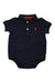 A Navy Short Sleeve Bodysuits from Ralph Lauren in size 3-6M for boy. (Front View)