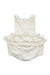 A White Sleeveless Rompers from Jacadi in size 3-6M for girl. (Back View)