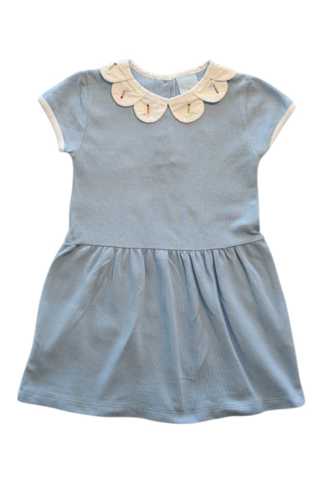 A Blue Short Sleeve Dresses from Bella Bliss in size 4T for girl. (Front View)