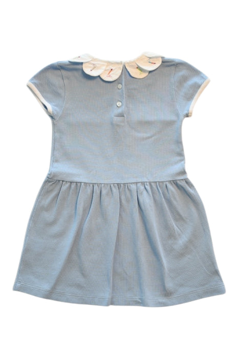A Blue Short Sleeve Dresses from Bella Bliss in size 4T for girl. (Back View)