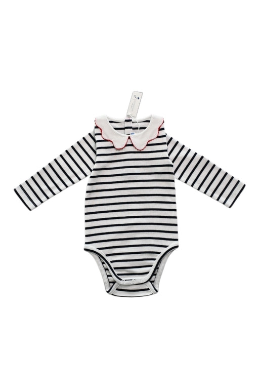 A White Long Sleeve Bodysuits from Jacadi in size 12-18M for girl. (Front View)