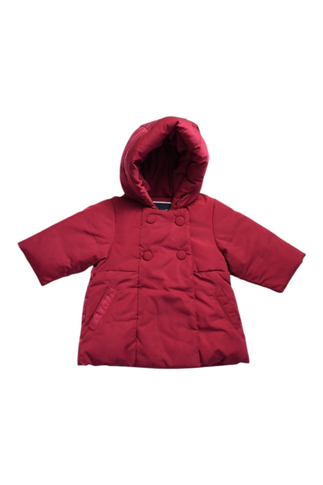 A Red Puffer/Quilted Coats & Outerwear from Jacadi in size 6-12M for girl. (Front View)