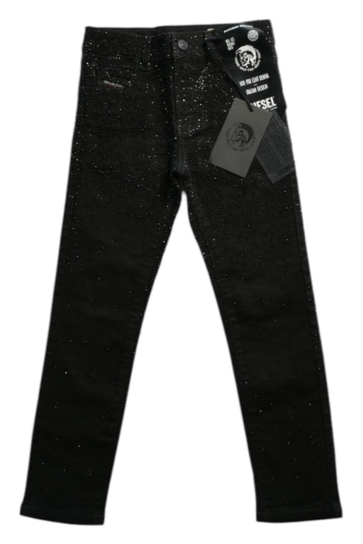 A Black Jeans from Diesel in size 8Y for girl. (Front View)