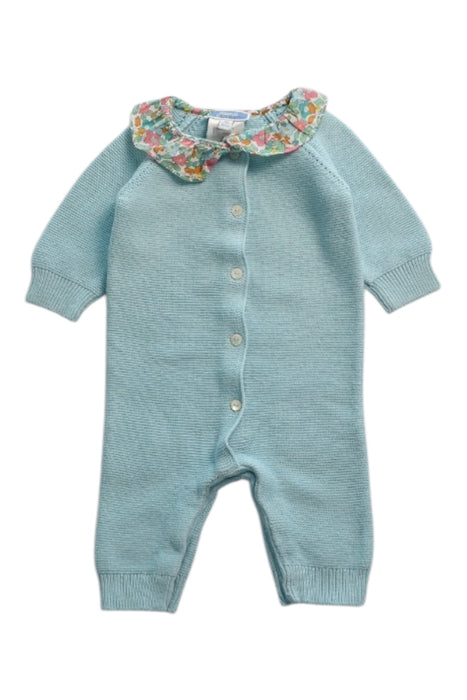 A Blue Long Sleeve Rompers from Jacadi in size 3-6M for girl. (Front View)