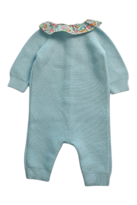 A Blue Long Sleeve Rompers from Jacadi in size 3-6M for girl. (Back View)