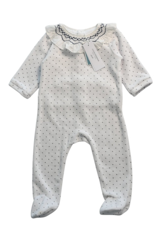 A White Long Sleeve Rompers from Jacadi in size 6-12M for girl. (Front View)