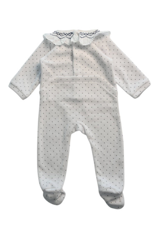 A White Long Sleeve Rompers from Jacadi in size 6-12M for girl. (Back View)