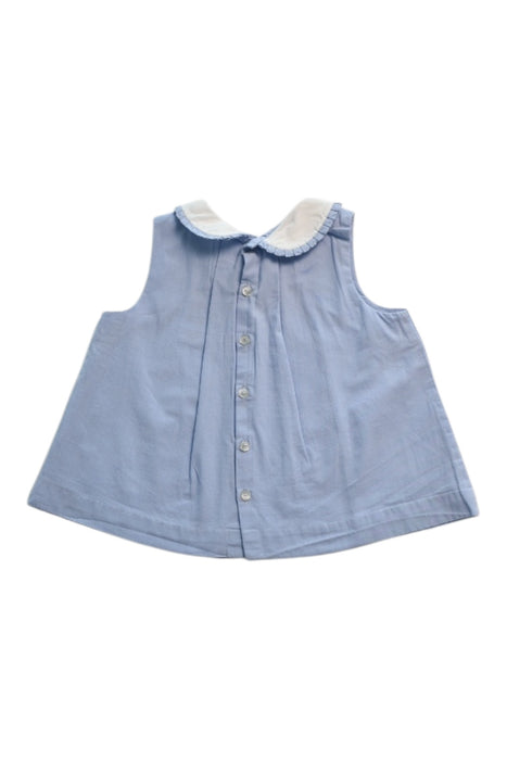A Blue Sleeveless Tops from Jacadi in size 18-24M for girl. (Back View)