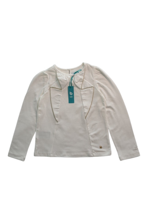 A White Long Sleeve Tops from Abel & Lula in size 6T for girl. (Front View)