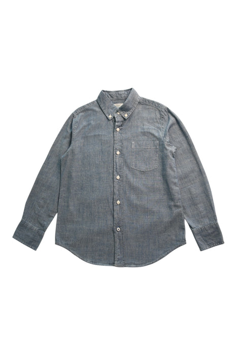 A Blue Long Sleeve Shirts from Crewcuts in size 8Y for boy. (Front View)