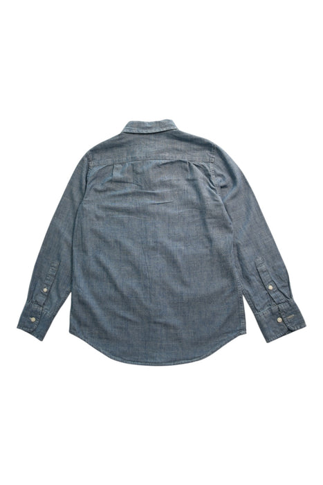 A Blue Long Sleeve Shirts from Crewcuts in size 8Y for boy. (Back View)