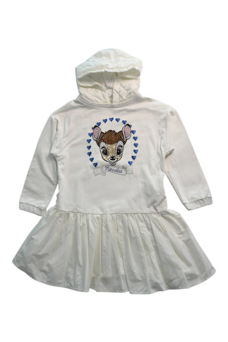 A White Long Sleeve Dresses from Monnalisa in size 6T for girl. (Front View)