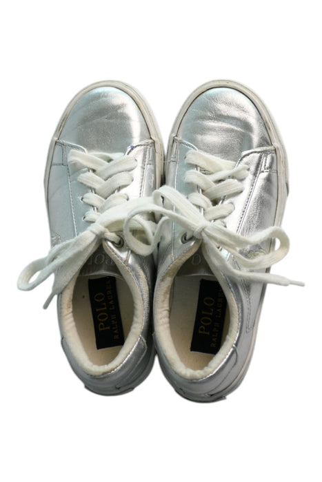 A Silver Sneakers from Polo Ralph Lauren in size 6T for girl. (Back View)