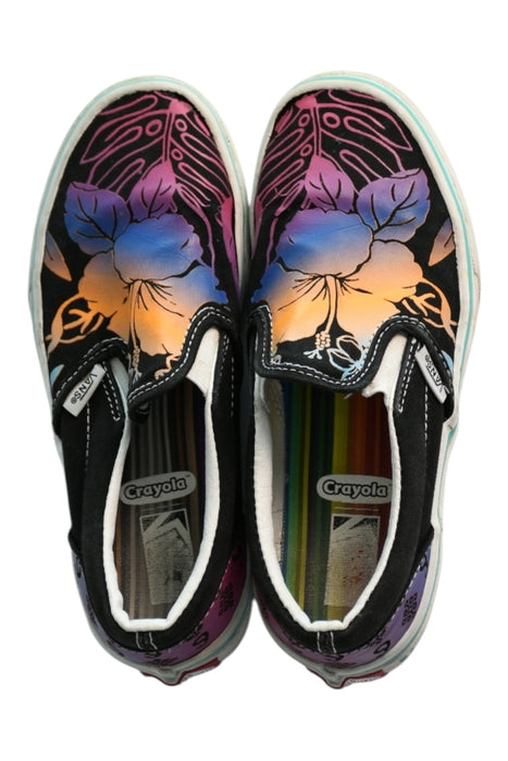 A Multicolour Slip Ons from Vans in size 9Y for girl. (Back View)