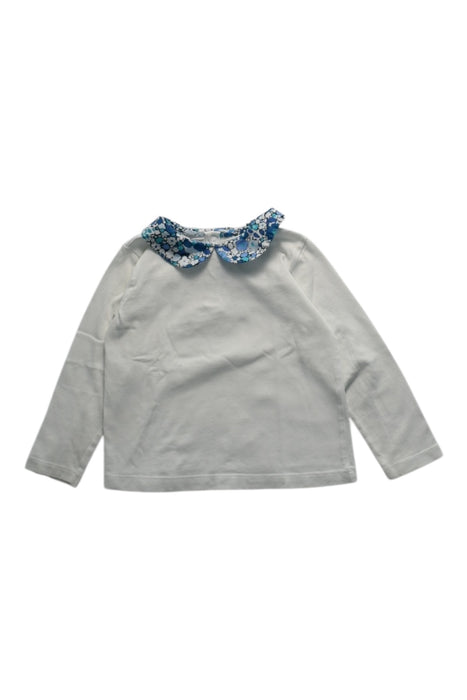 A White Long Sleeve Tops from Jacadi in size 3T for girl. (Front View)