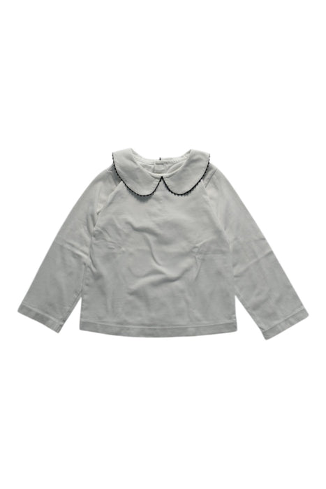 A White Long Sleeve Tops from Jacadi in size 3T for girl. (Front View)