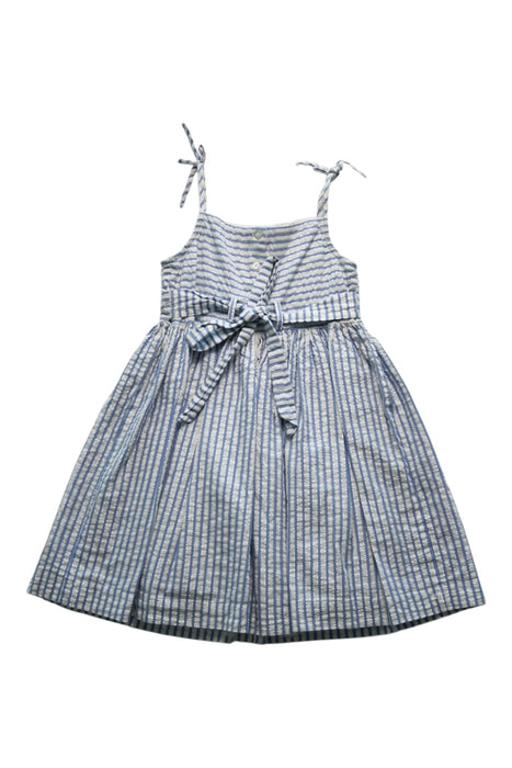 A Blue Sleeveless Dresses from Origami in size 5T for girl. (Back View)
