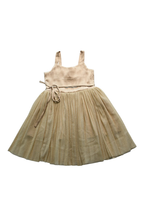 A Beige Sleeveless Dresses from Bardot Junior in size 4T for girl. (Front View)