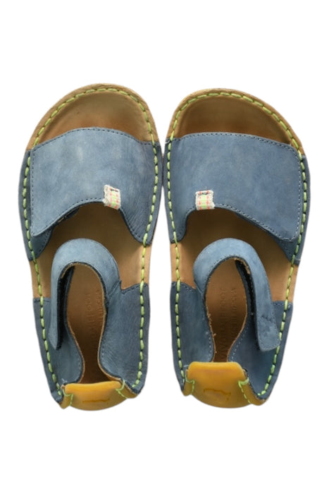 A Blue Sandals from Vivobarefoot in size 5T for girl. (Back View)