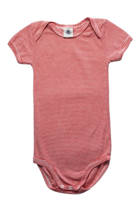 A Red Short Sleeve Bodysuits from Petit Bateau in size 18-24M for neutral. (Front View)
