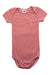 A Red Short Sleeve Bodysuits from Petit Bateau in size 18-24M for neutral. (Front View)